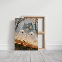 Two Ghosts and a Leaf-Blown Yard