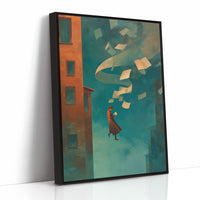 Stories Lift Her Between Buildings