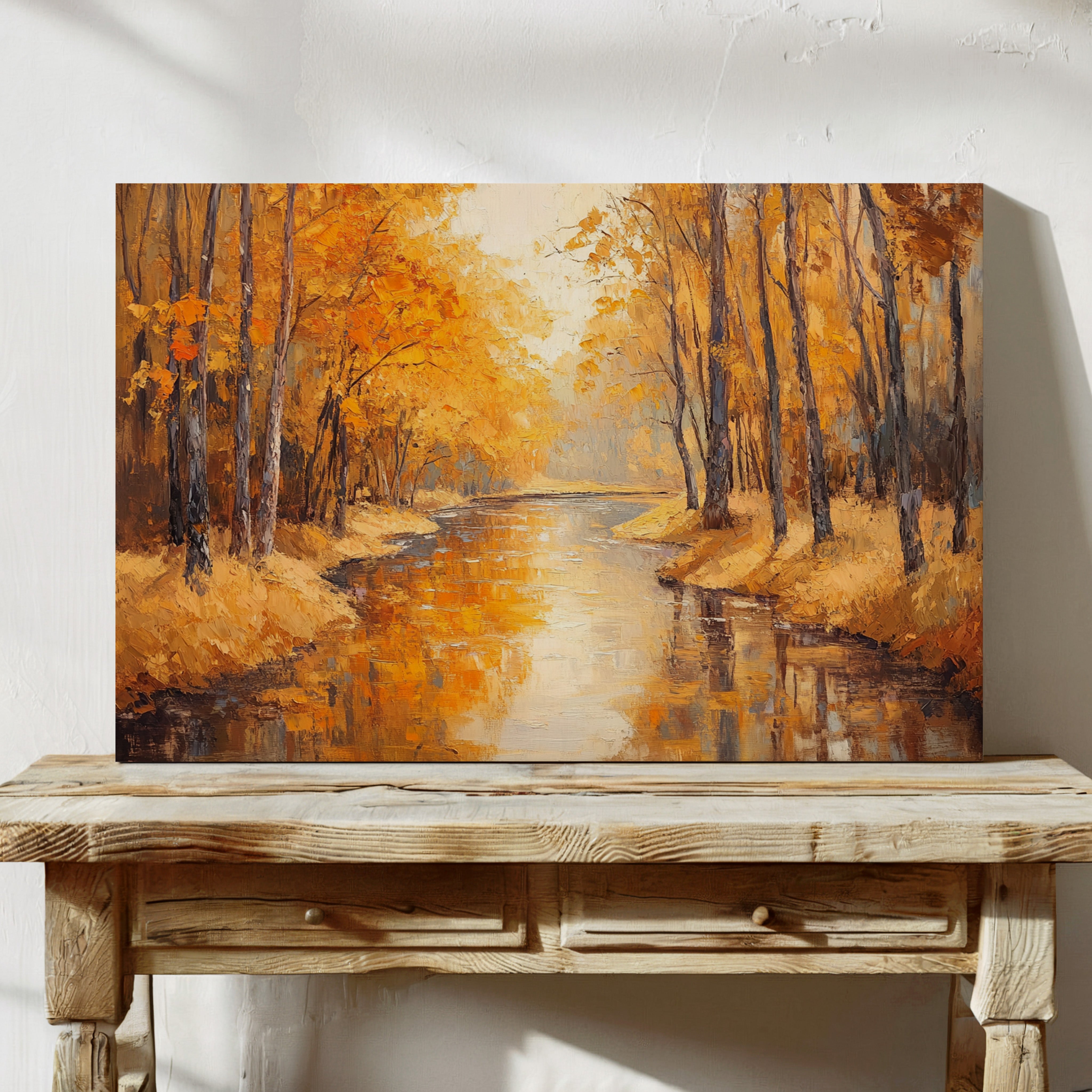 Autumn River Carries Golden Stories