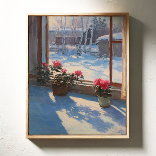 Winter's Embrace Through Tender Blooms