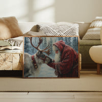 Reindeer Meets Winter's Gentle Friend