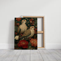 Two Doves Among the Roses