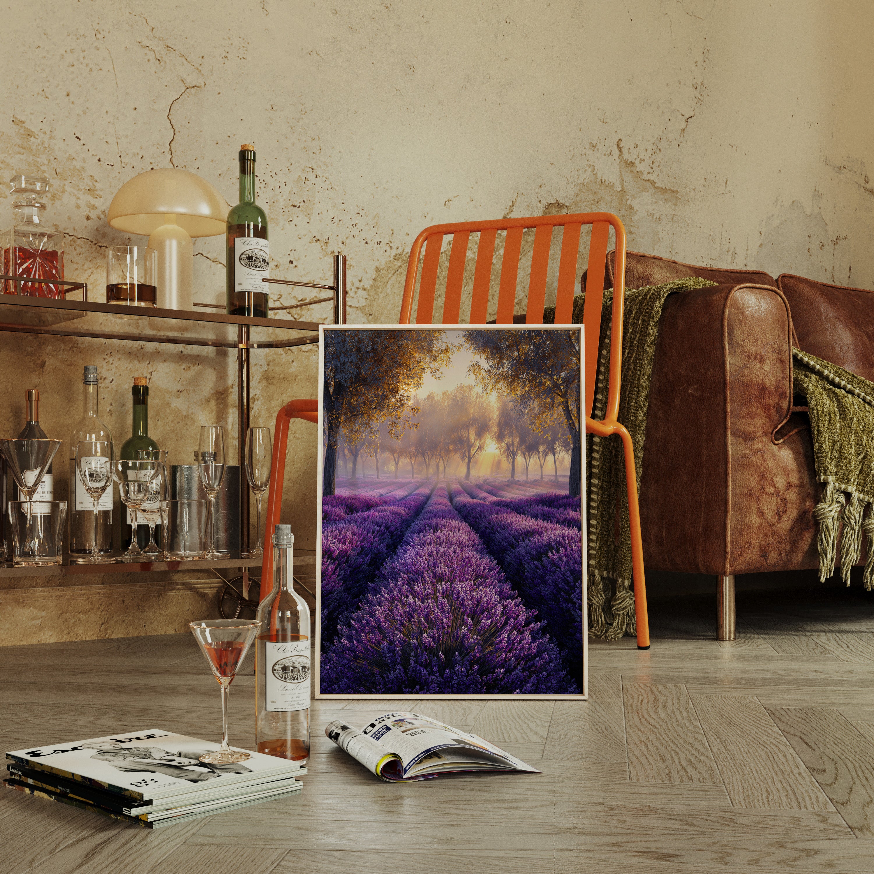 Lavender Fields in Golden Light