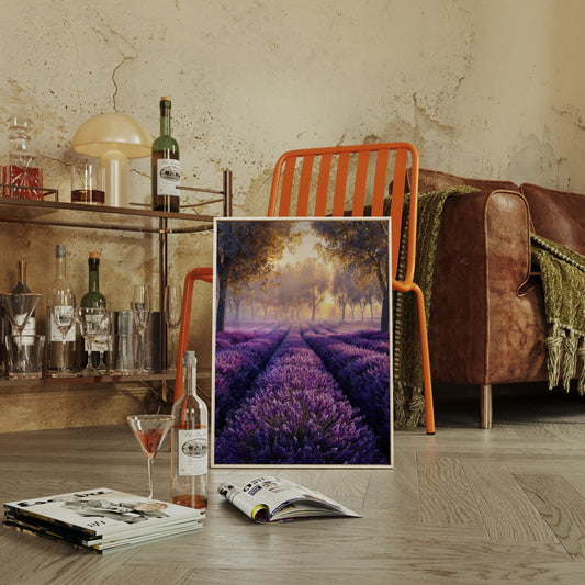 Lavender Fields in Golden Light