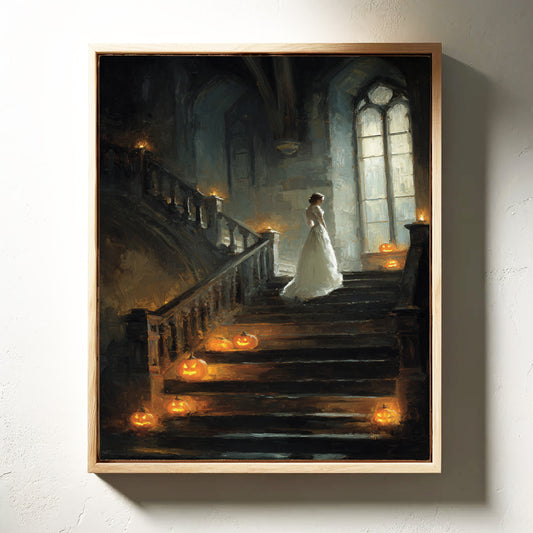 A Bride Among Flickering Lights