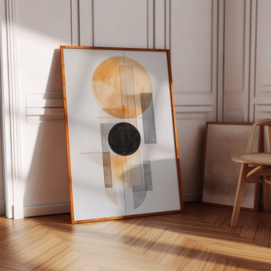 Modern Geometric Abstract Art Print – Minimalist Watercolor Design