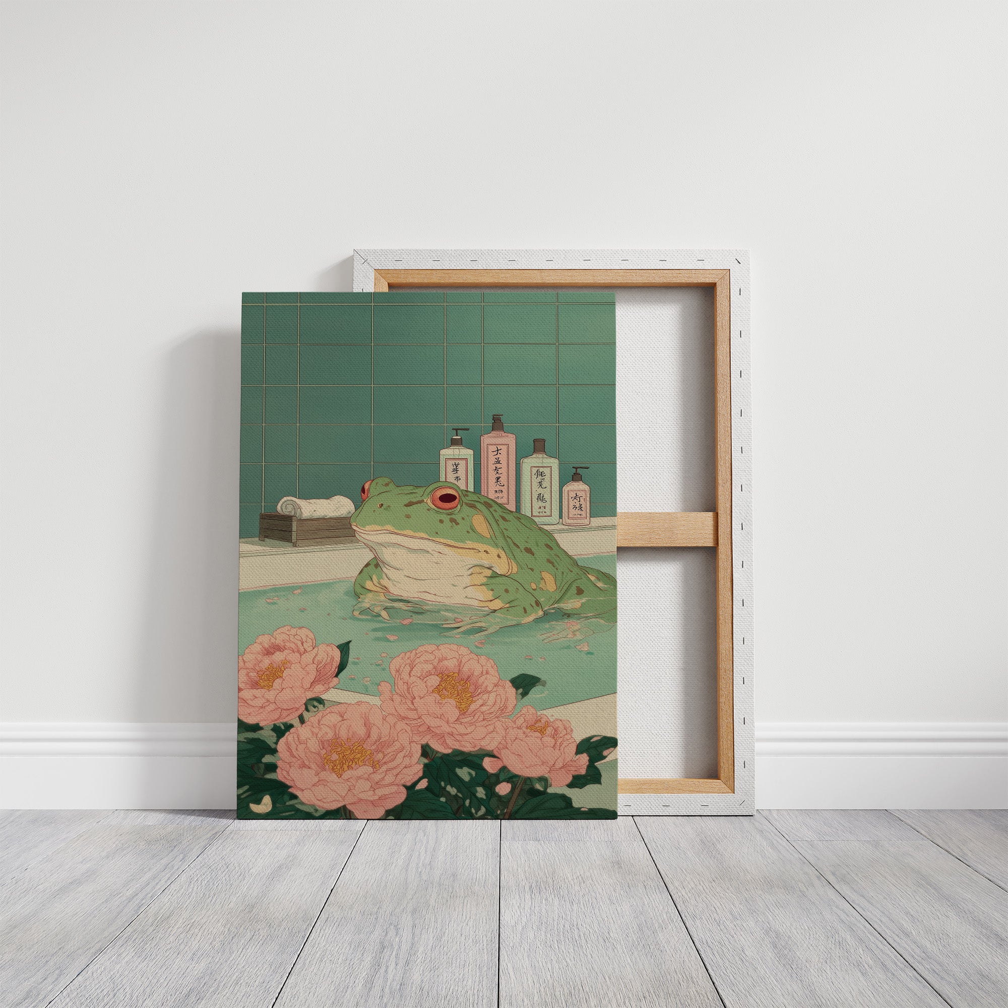 Frog Tales Among Peony Blooms