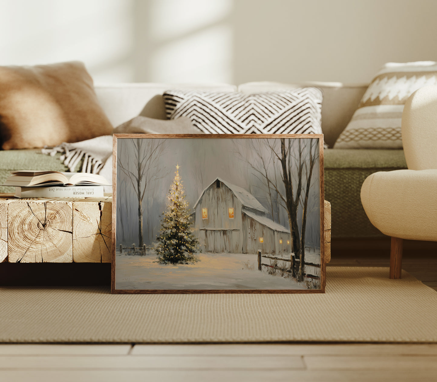 Winter Barn Glows With Christmas Magic