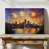 City Lights Dance With Fireworks Above