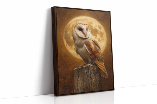 Barn Owl Beneath a Full Moon