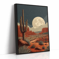 Saguaros Bow To Desert Moonlight