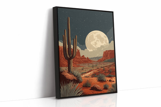 Saguaros Bow To Desert Moonlight