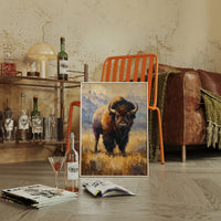 Majestic Bison in Golden Grasslands