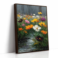 Vibrant Blossoms in Gentle Rain