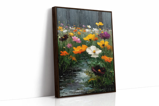 Vibrant Blossoms in Gentle Rain