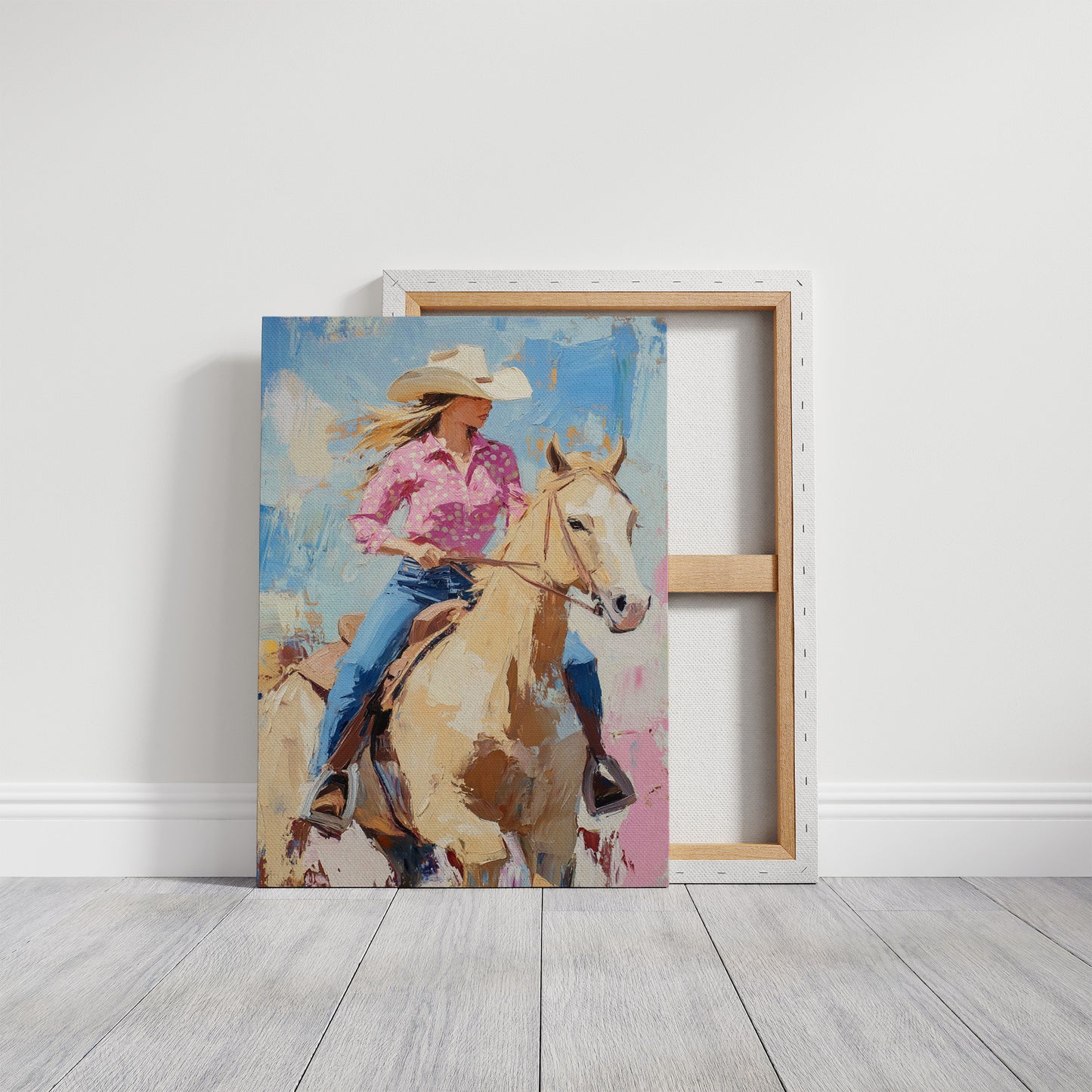 Cowgirl on Horseback – Western Rodeo Wall Art