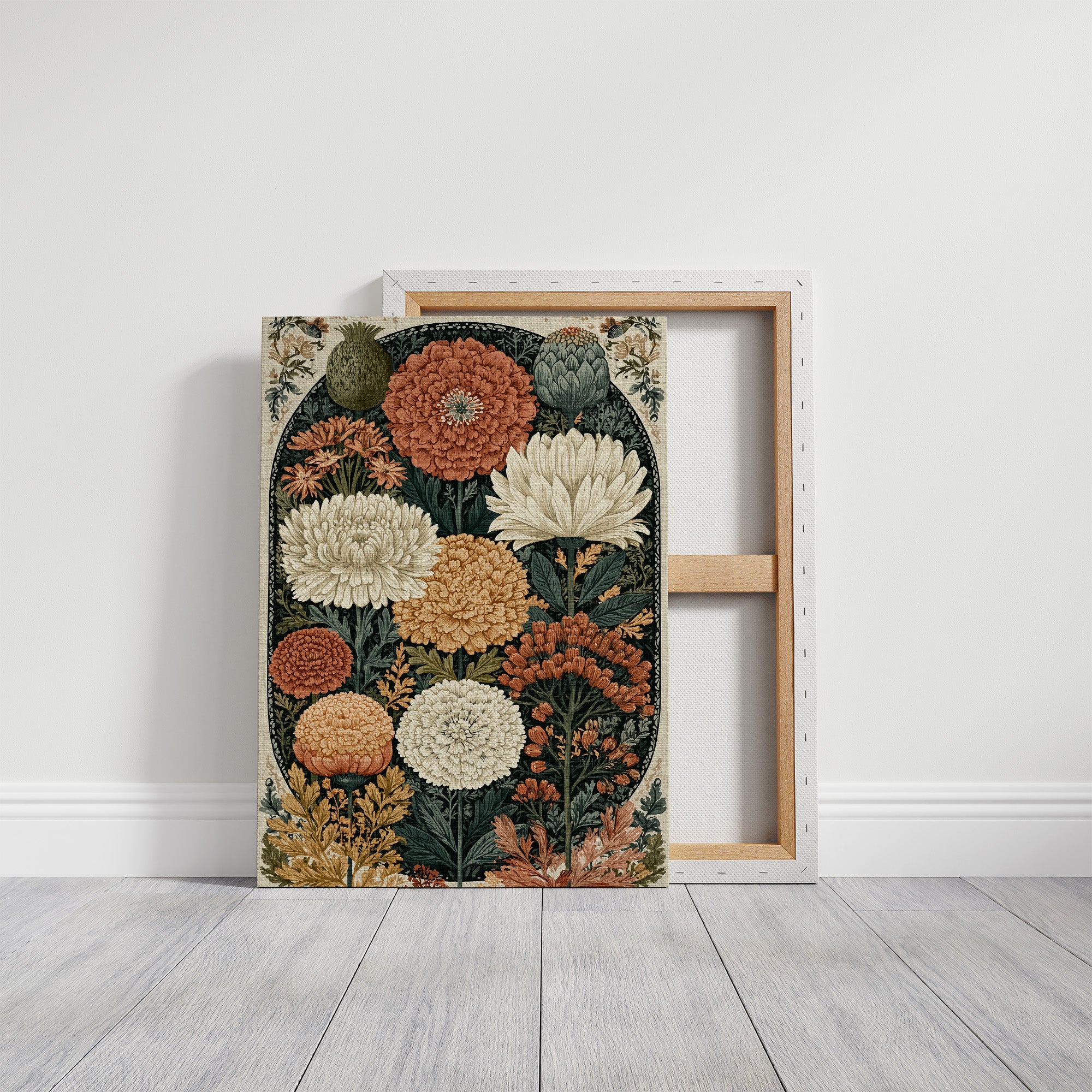 Chrysanthemum and Marigold Botanical Plate