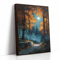 Moonlit Path Through Autumn's Embrace