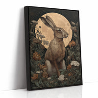 Moonlit Hare Among Wildflowers