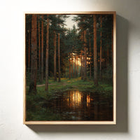 Sunset Embrace Among the Pines