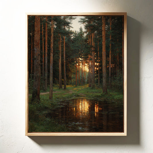 Sunset Embrace Among the Pines