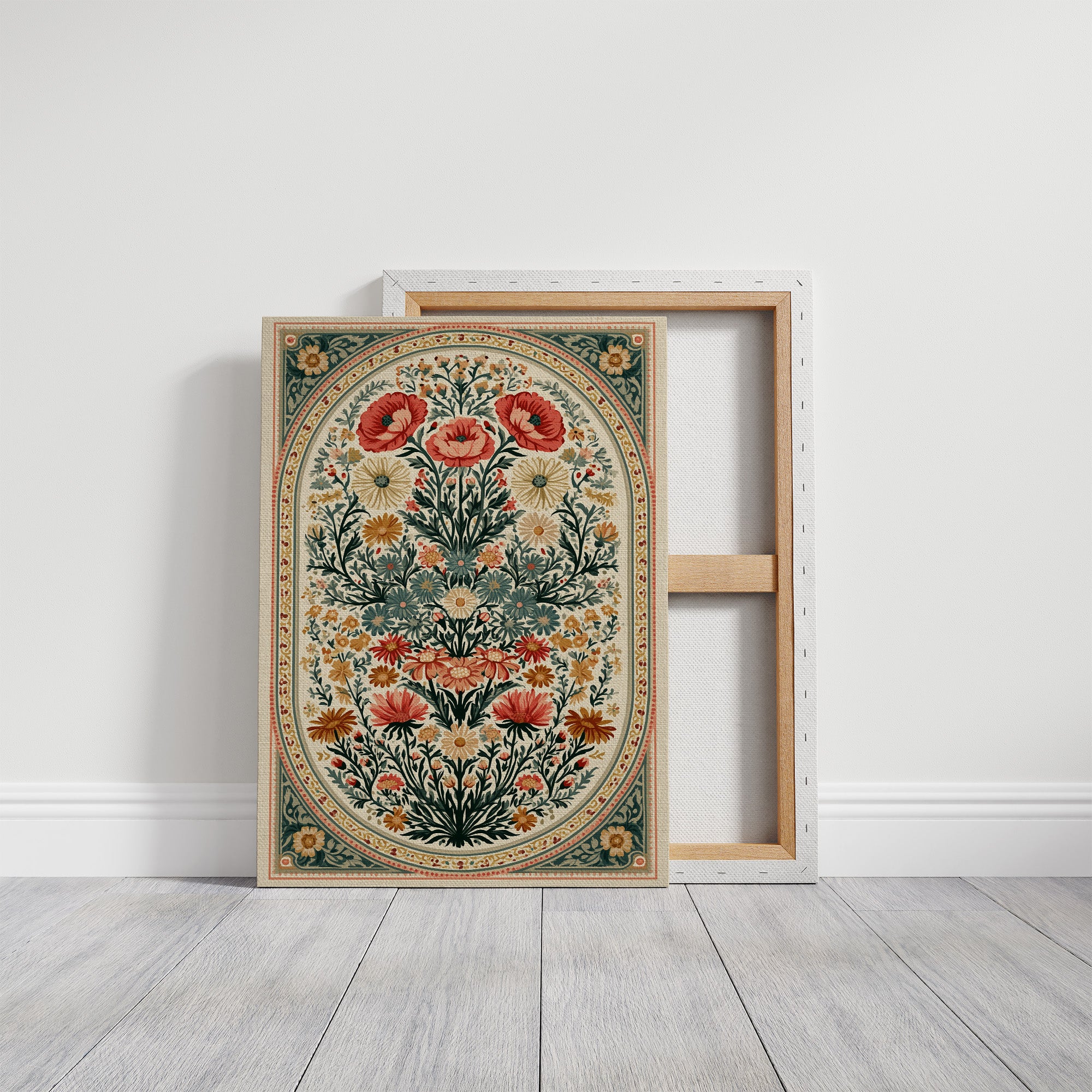 Symmetrical Bouquet Medallion Tapestry