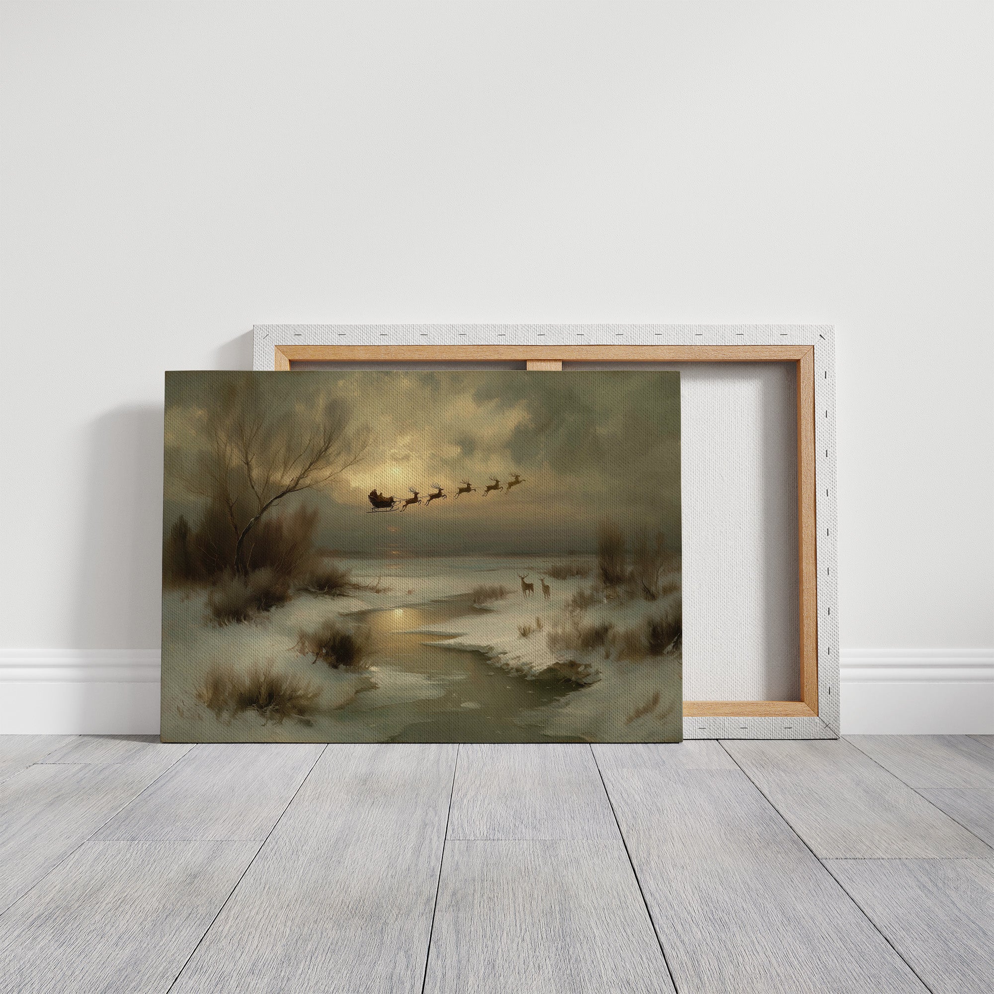 Winter Magic Crosses Moonlit Stream