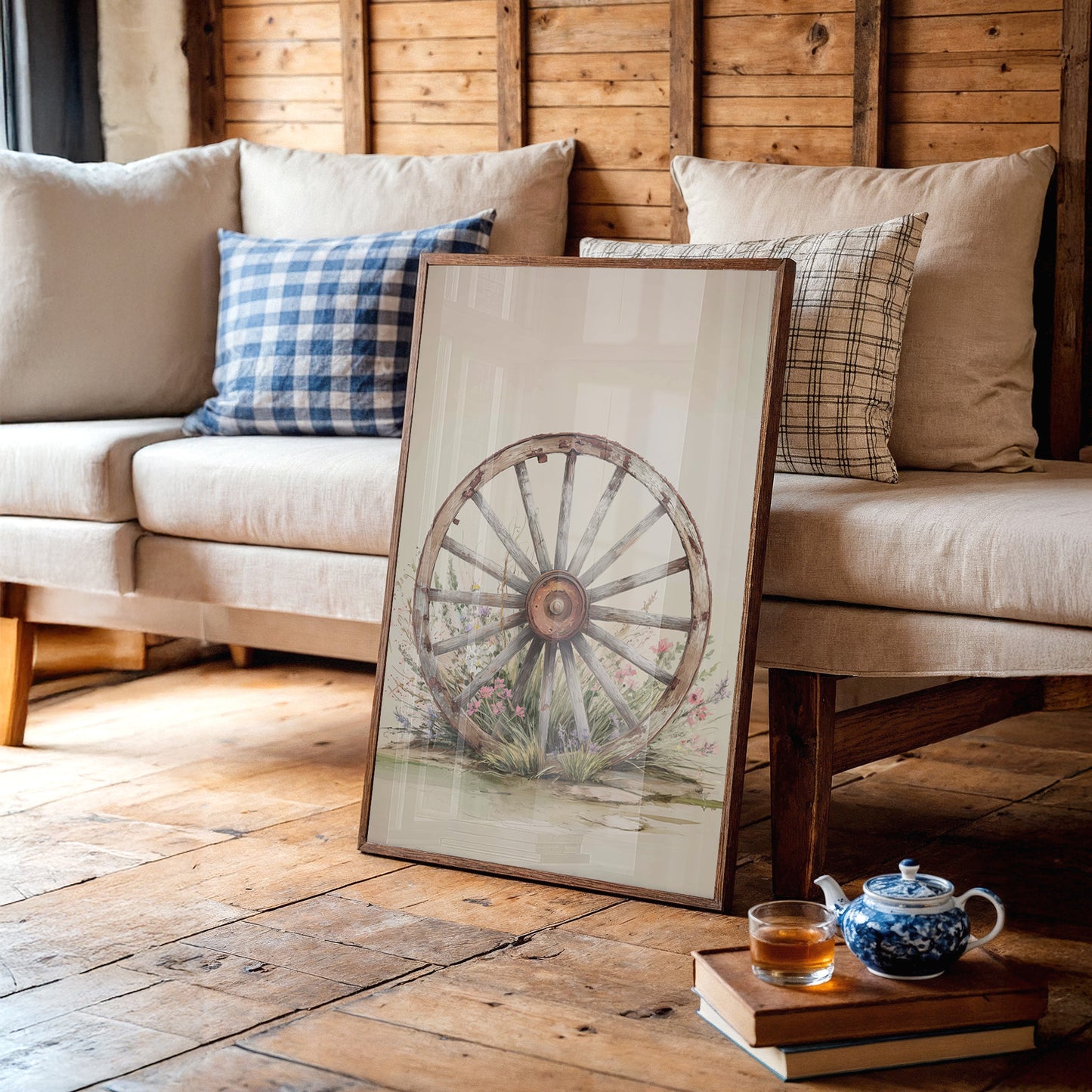Wagon Wheel Meets Desert Wildflowers