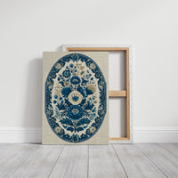 Indigo Porcelain Floral Medallion