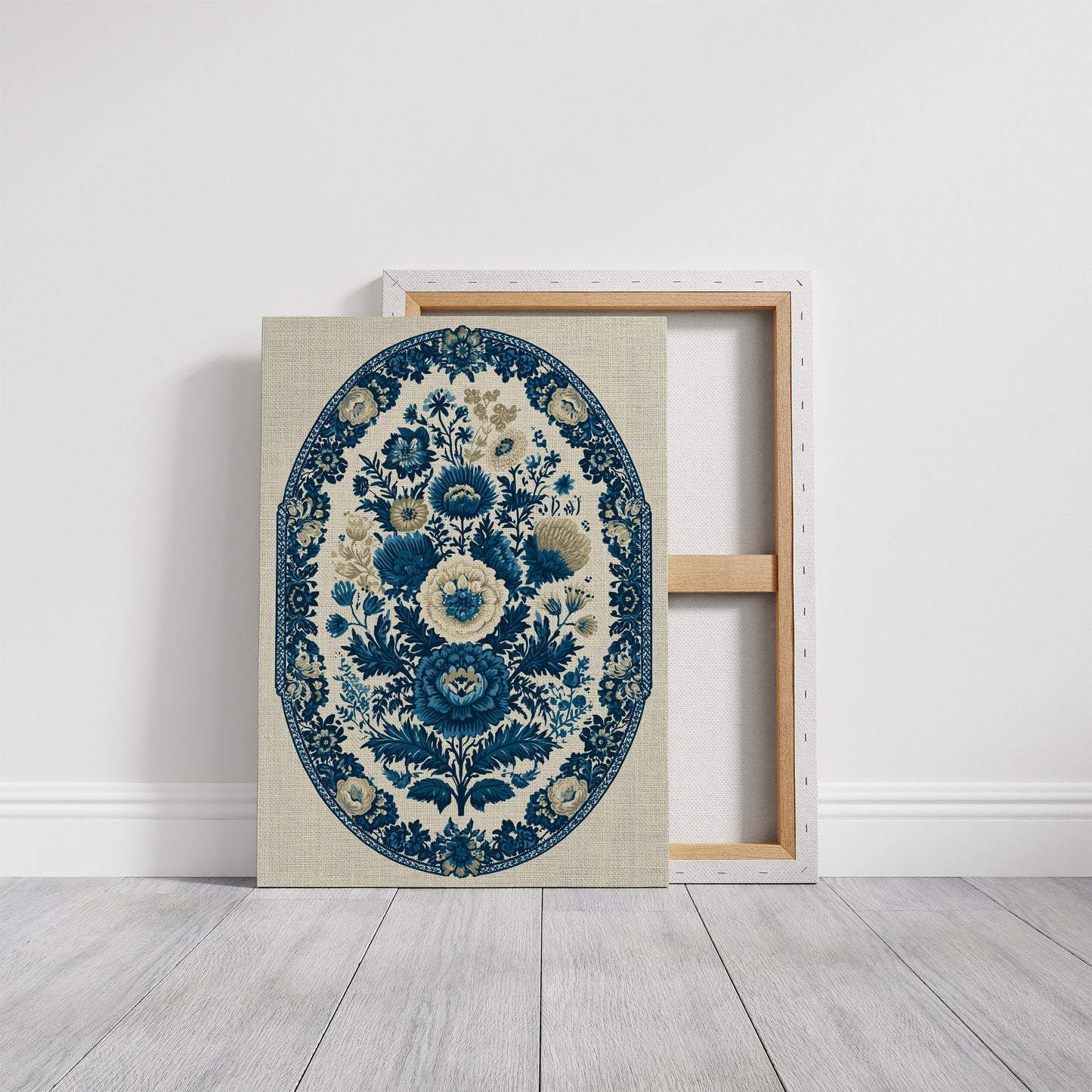 Indigo Porcelain Floral Medallion