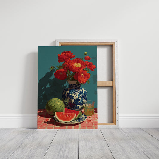 Poppies and Watermelon Slices
