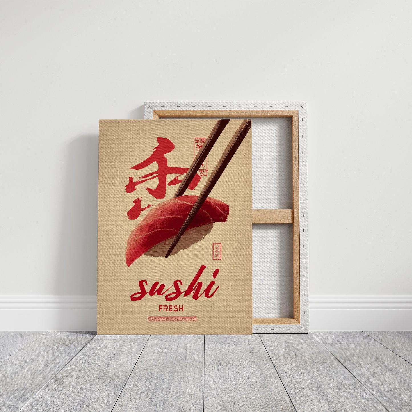 Red Brushstrokes Tell Sushi Stories