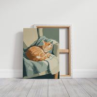Ginger Kitten Curls In Gentle Arms