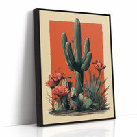 Saguaro Tales In Coral Sunset