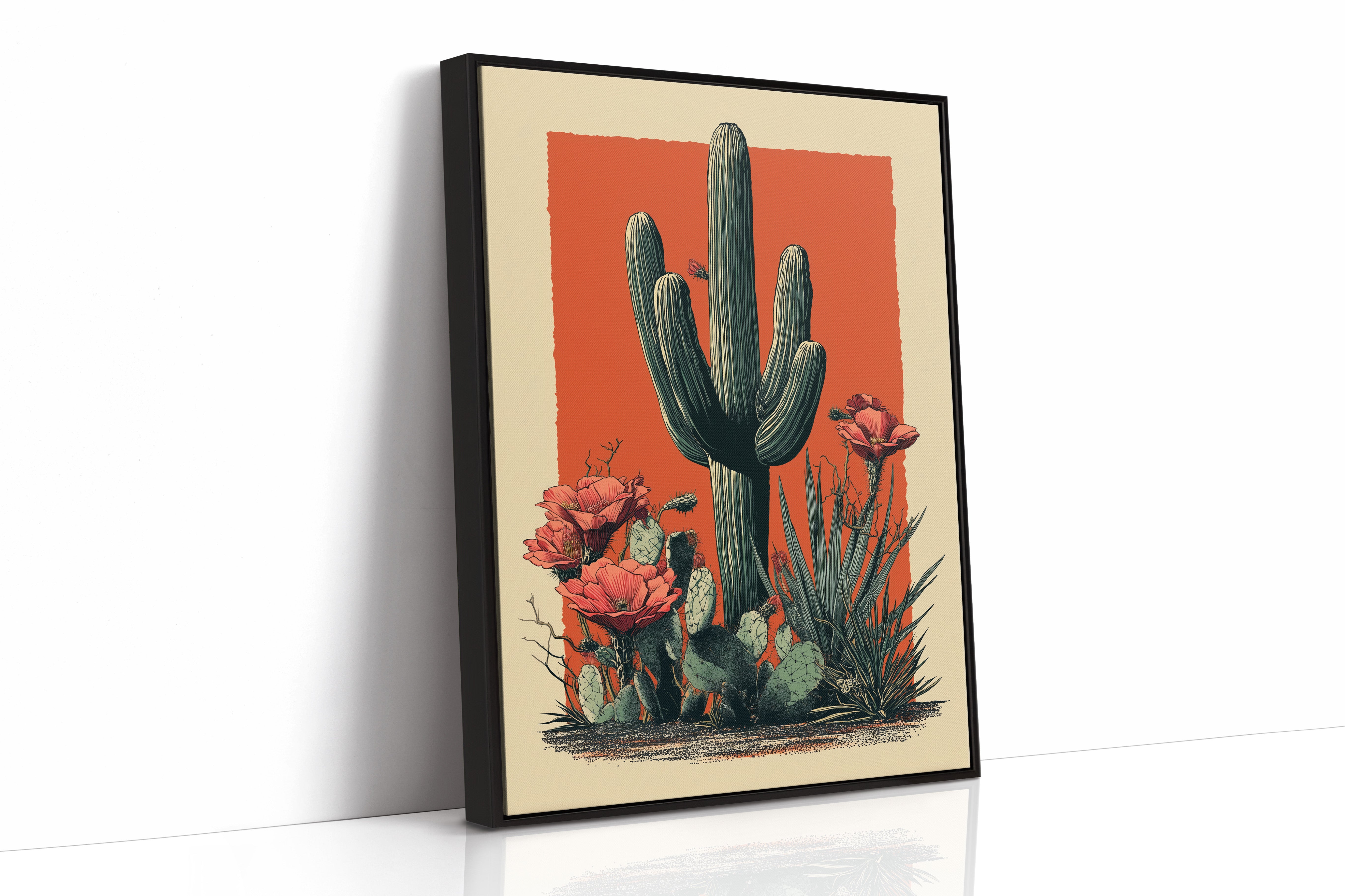 Saguaro Tales In Coral Sunset