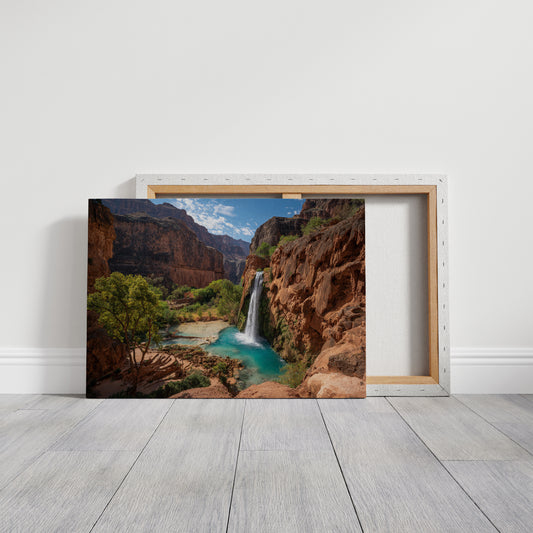 Turquoise Waters Dance Through Canyon Walls