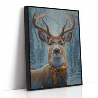 December's Stag Wears Golden Ribbon