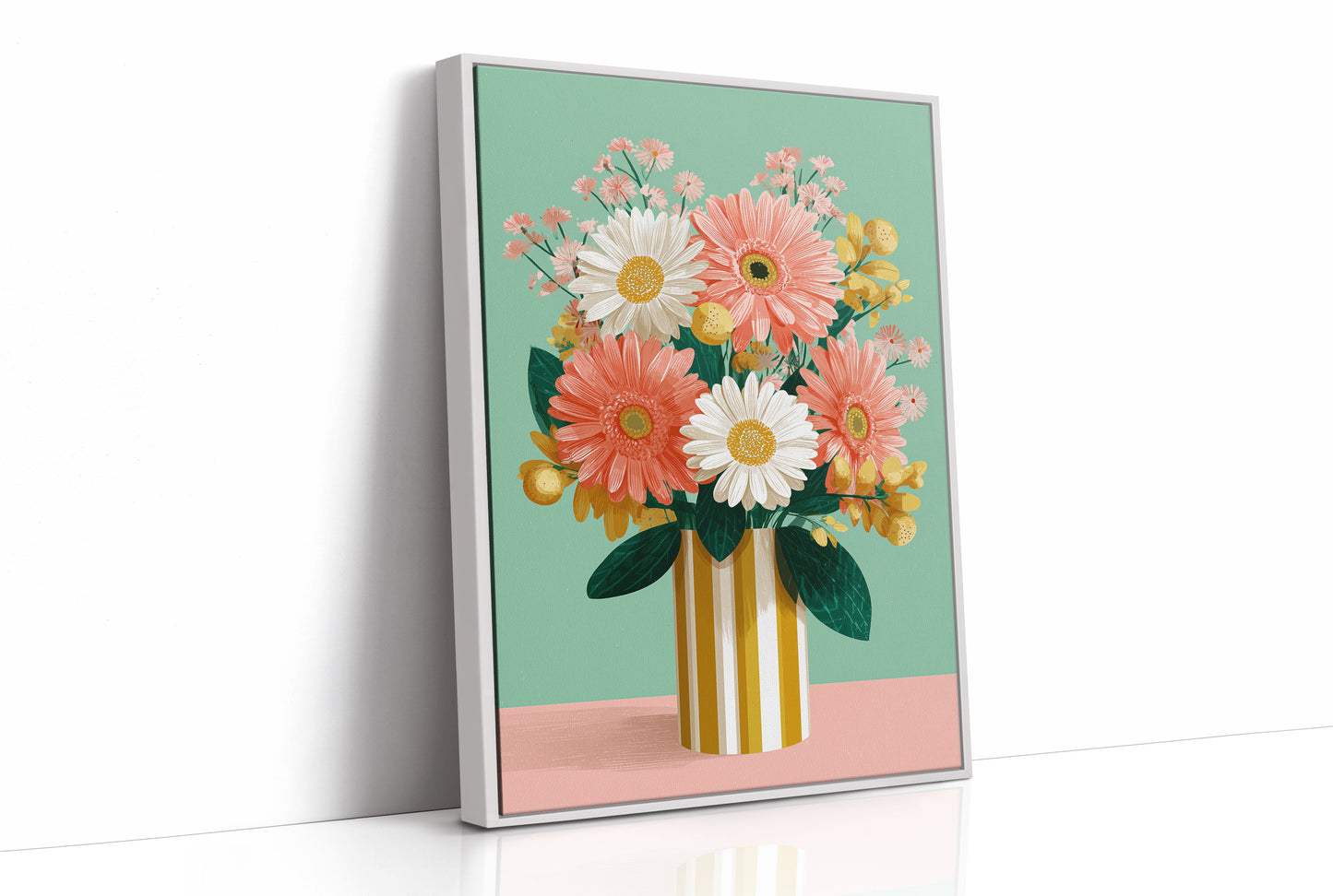 Sunday Flowers in a Striped Vase