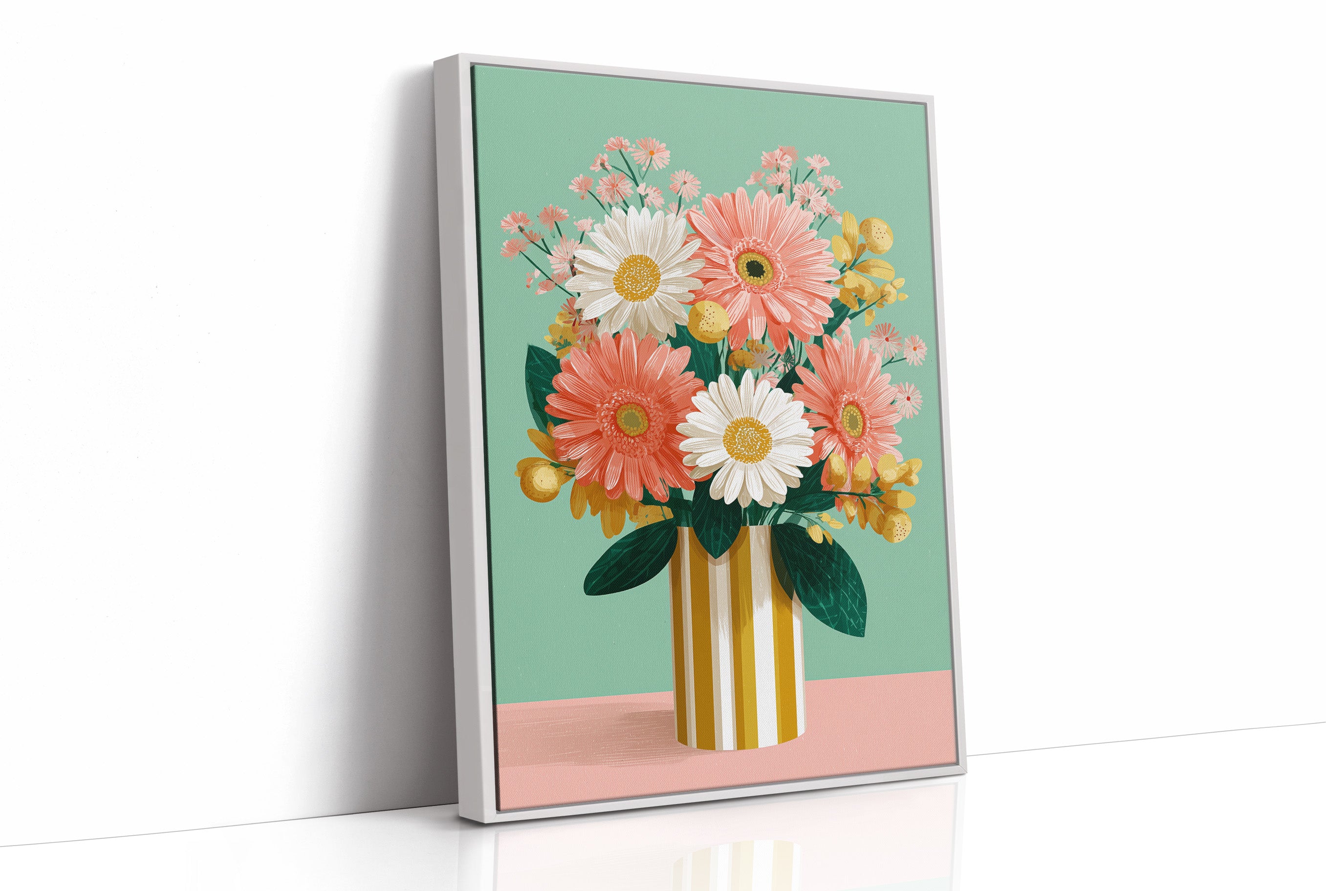 Sunday Flowers in a Striped Vase
