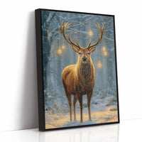 Stag Beneath December's Golden Lights