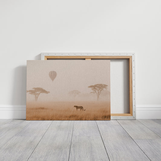 Cheetah's Dawn Under Floating Dreams