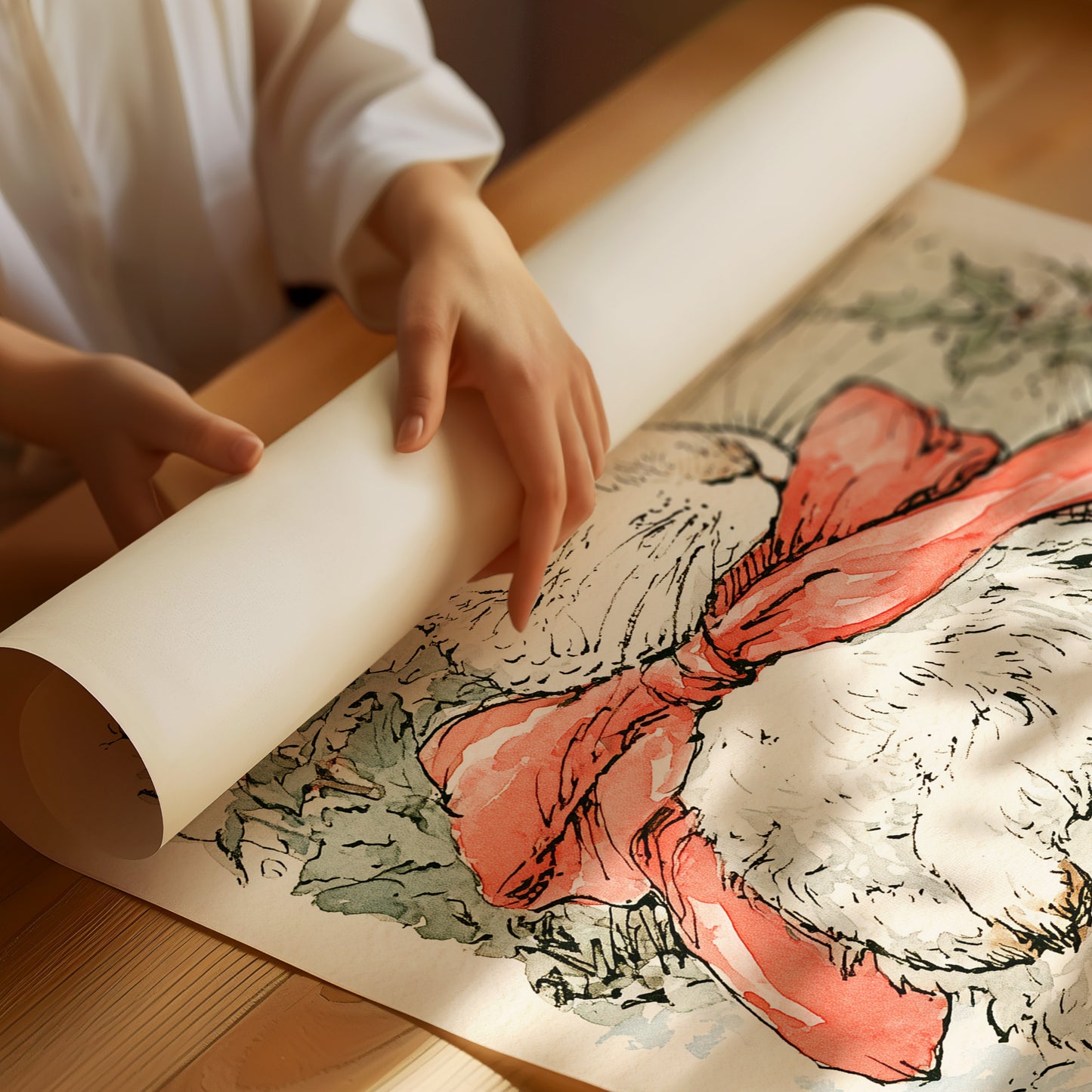 Storybook Bunny in a Red Bow