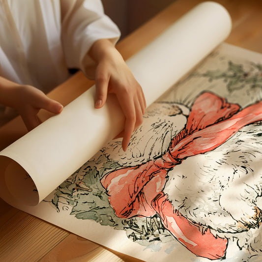 Storybook Bunny in a Red Bow