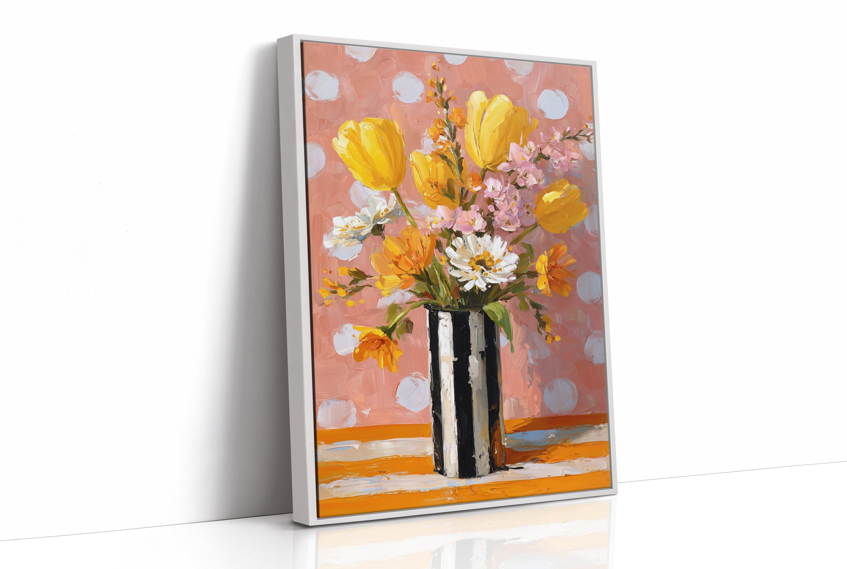 Yellow Tulips on a Polka Dot Day