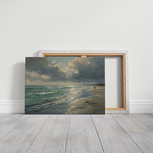 Sunbeams Pierce Coastal Storm Clouds