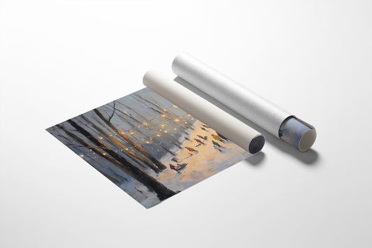 Lantern Glow in the Winter Woods