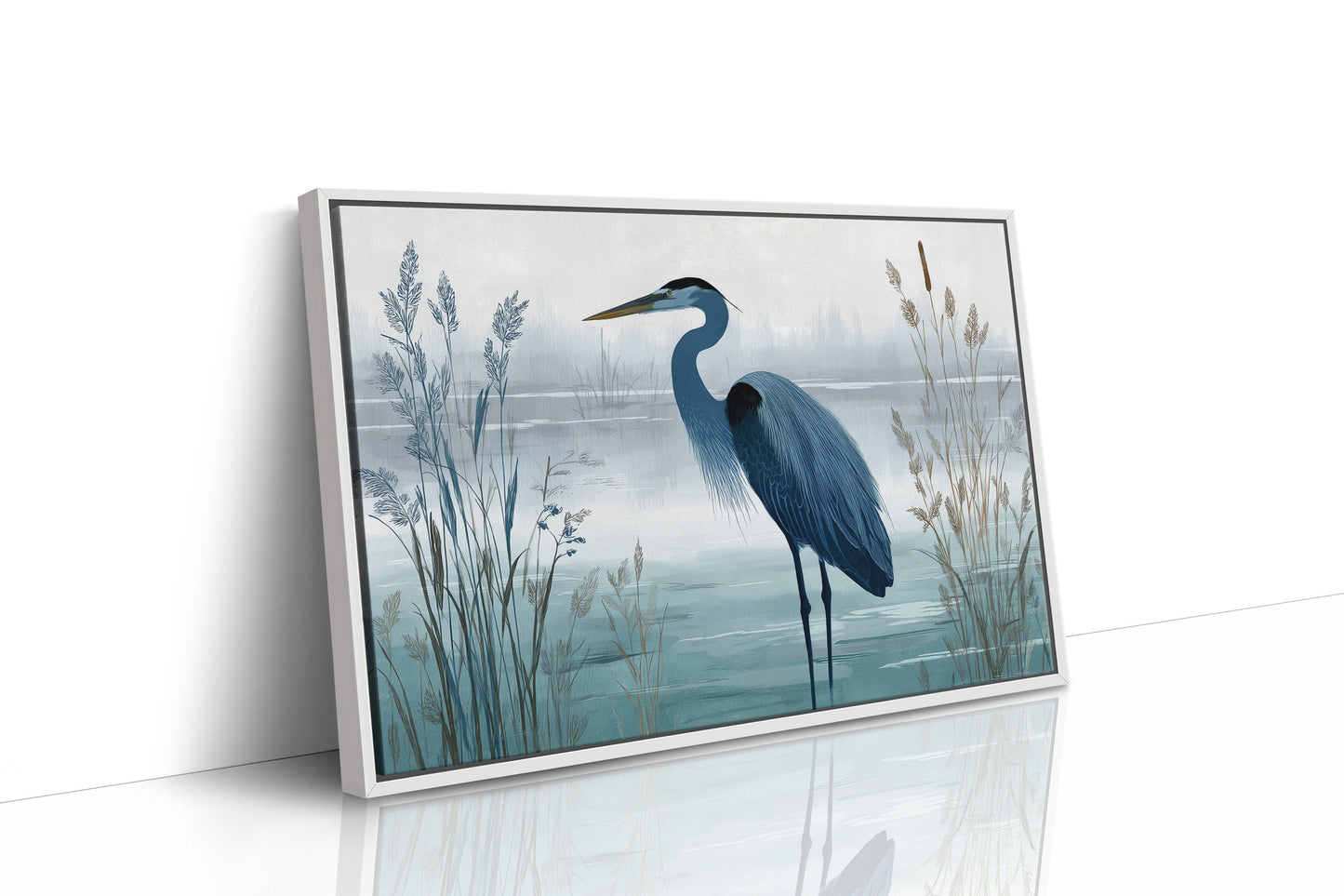 Blue Heron in Quiet Marsh