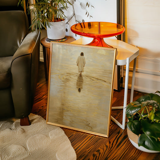 Golden Light Jesus Walking on Water