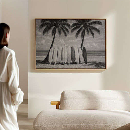 Surfboards and Palms in Paradise