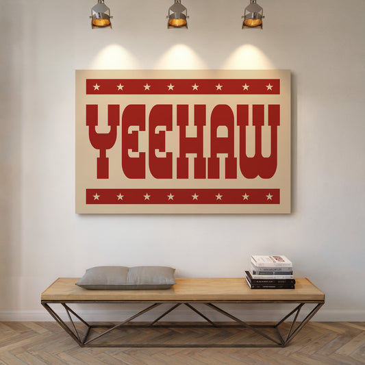 Yeehaw Western Print in Bold Red